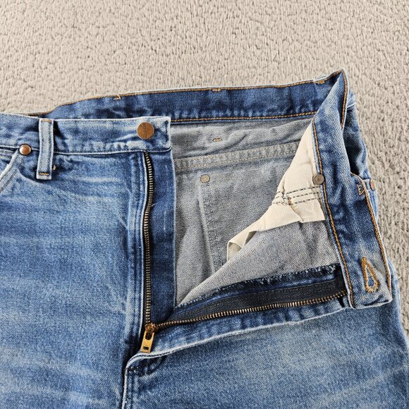 Wrangler Jeans Mens 38x34 Blue 936 Slim Fit Straight Leg Cowboy Cut Western - Picture 4 of 16